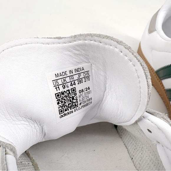 ADIDAS Samba OG Gum Sneakers in Cloud White Collegiate Green Sz 11 - Picture 12 of 14